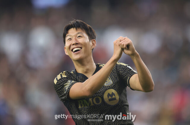 손흥민이 캔자스시티와의 2026시즌 MLS 18라운드에서 골 세리머니를 하고 있다./게티이미지코리아