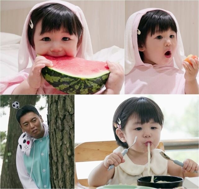 배우 심형탁의 아들 하루가 남다른 먹방 스킬을 선보인다. / KBS 2TV '슈돌'