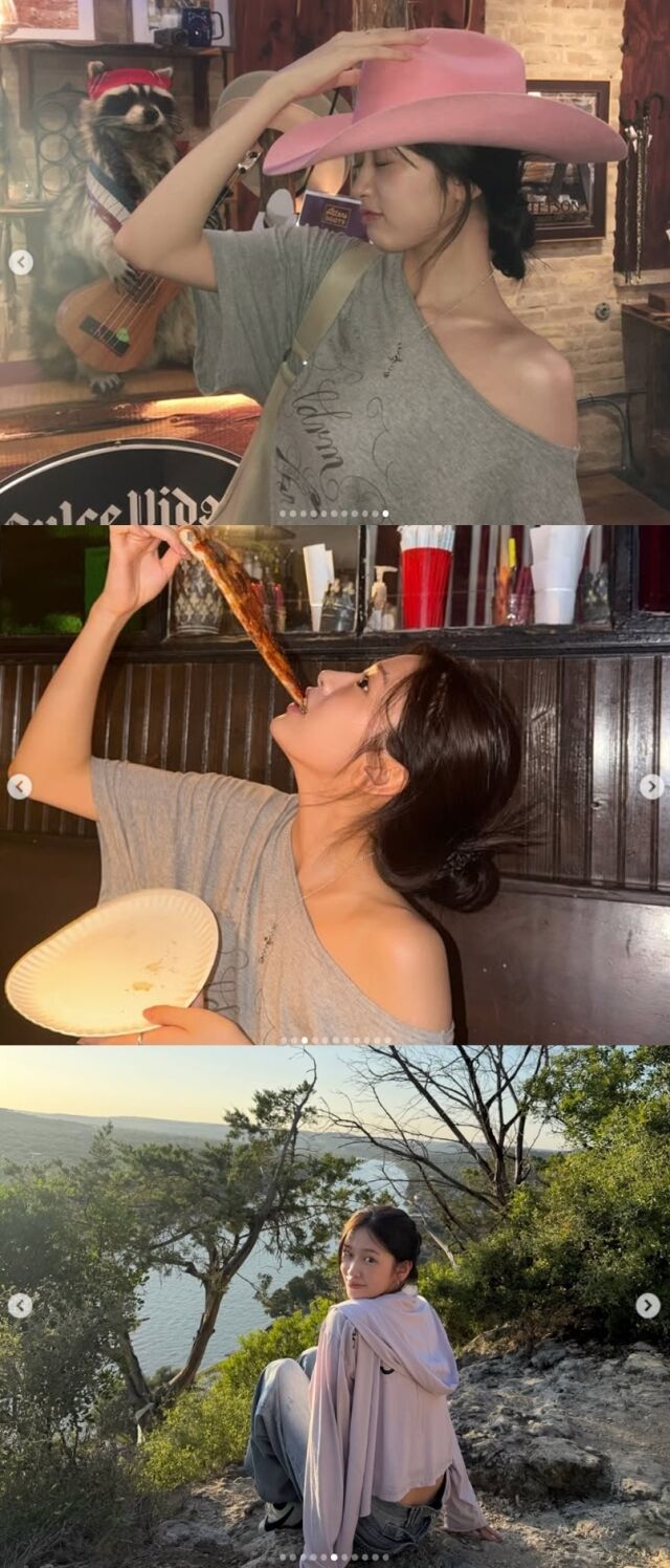 그룹 아이브(IVE) 안유진이 미국 텍사스 오스틴에서 힙하면서도 매혹적인 아우라를 과시하며 근황을 전했다./안유진 소셜미디어