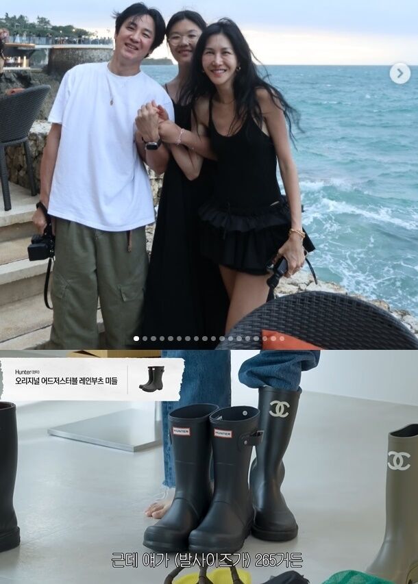 배우 엄태웅과 발레무용가 윤혜진 부부의 딸 지온 양이 13세의 나이에 키 175cm, 발 사이즈 265mm까지 폭풍 성장하며 신발을 구하기 힘든 남다른 고충을 털어놨다./윤혜진 인스타그램, 유튜브 채널 ‘윤혜진의 What see TV’