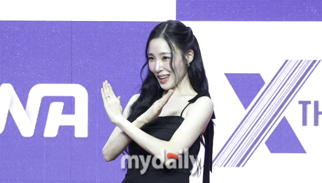 티파니 영이 30일 서울 상암 큐브컨벤션센터에서 진행된 ENA 신규 예능 '엑스 더 리그' 제작발표회에 참석했다. / 마이데일리