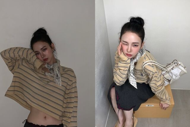 그룹 에스파 멤버 카리나가 산뜻한 여름 무드를 자아냈다. / 카리나 소셜미디어