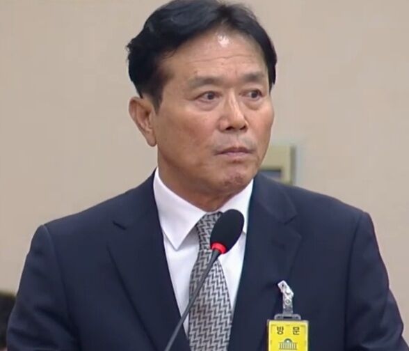 문진희 심판위원장이 문화체육관광위원회의 대한축구협회 현안 관련 청문회에서 발언하고 있다./국회방송