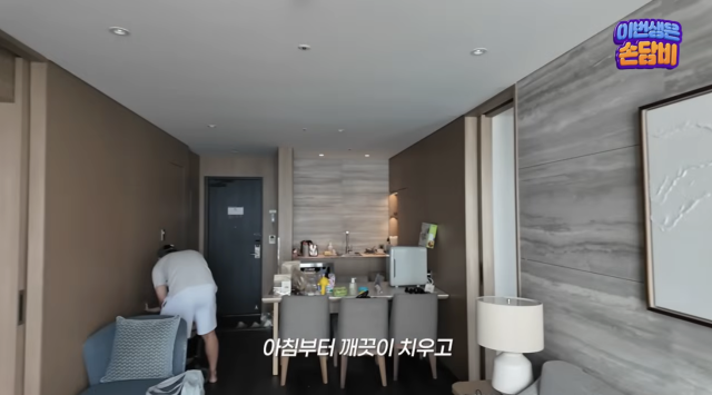 손담비가 과거 '비눗방울 놀이'로 논란이 일었던 숙소를 다시 공개하며 가족 여행 일상을 전했다. / 유튜브 채널 '담비손'