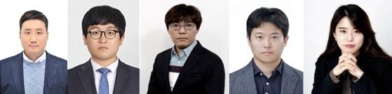 2026년 2분기 야구기자상을 수상한 이종서, 배정훈, 성환희, 김형준, 김진주 기자(왼쪽부터)./한국야구기자회