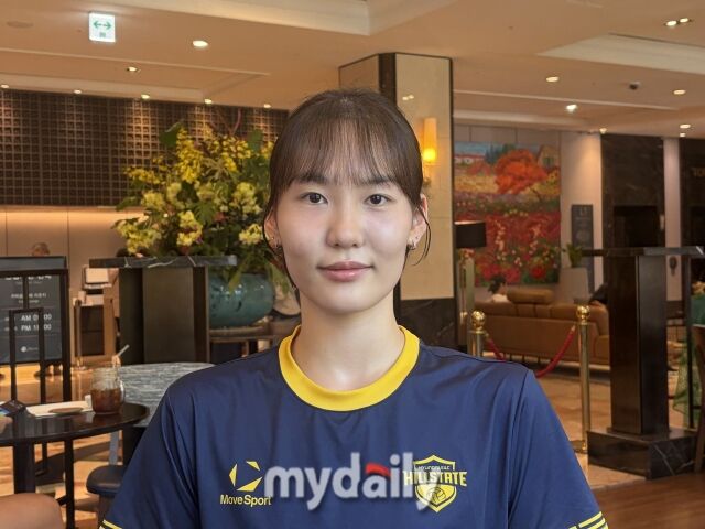 현대건설 젊은 미들블로커 강서우./이정원 기자