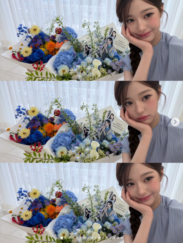 아이브(IVE) 장원영이 화사하고 우아한 미모로 근황을 전하며 시선을 사로잡았다. /장원영 소셜미디어
