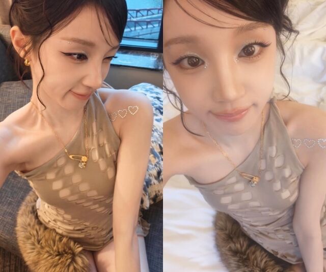 우기는 지난 5일 자신의 개인 SNS를 통해 별다른 문구 없이 다양한 포즈가 담긴 일상 사진 여러 장을 게재했다./우기 소셜미디어