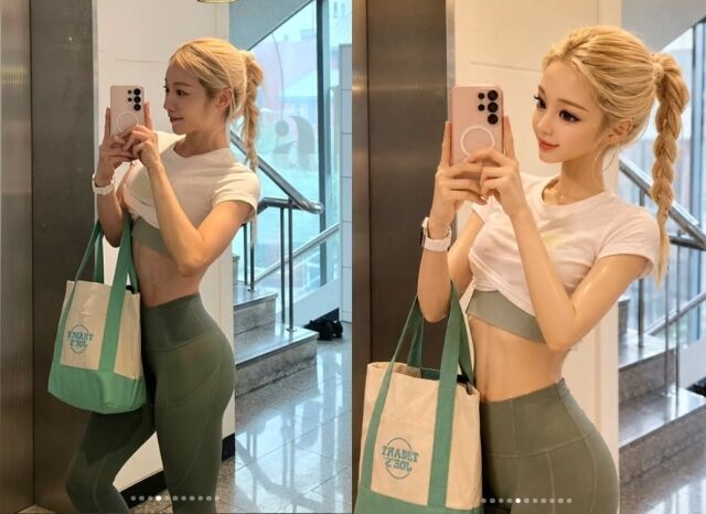 심으뜸은 자신의 실제 모습과 AI 기술로 구현한 피규어 모습을 비교한 사진을 나란히 공개했다./심으뜸 소셜미디어