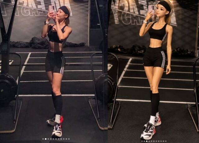 사진을 접한 팬들은 "헐 피규어로 판매해 주세요 왕창 살게요", "걸어다니는 바비인형이다", "실물이 더 바비 같아요" 등의 댓글을 남기며 열렬한 반응을 보였다./심으뜸 소셜미디어