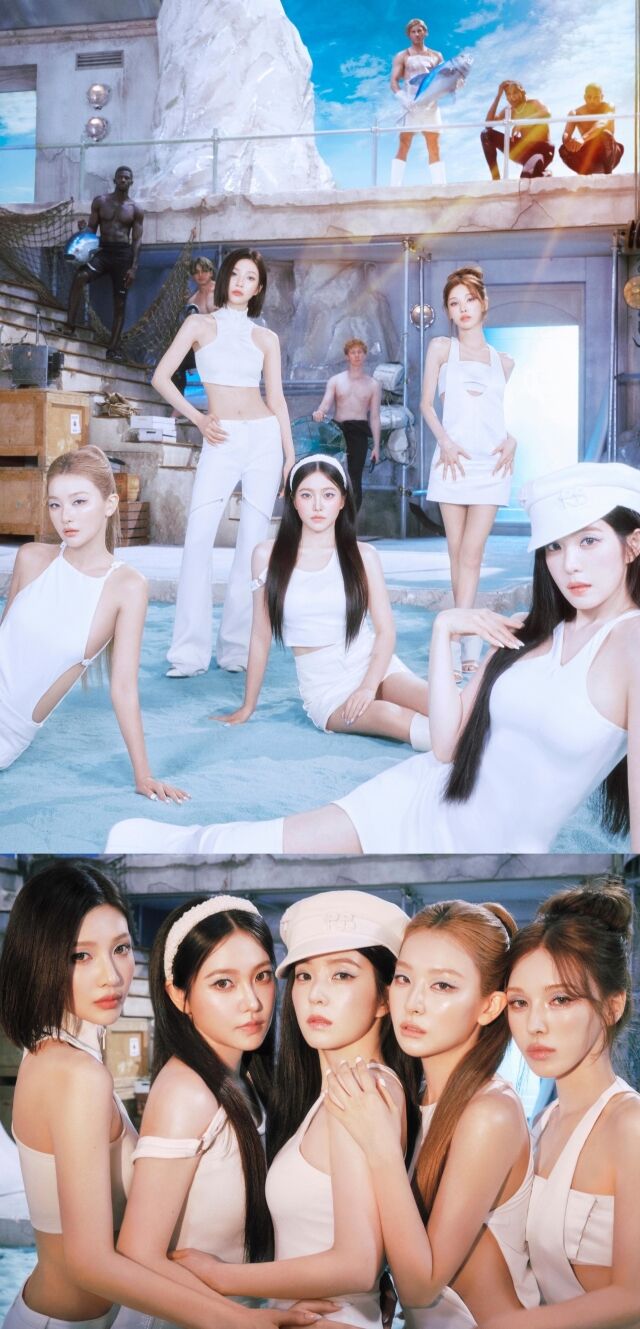 조이는 또 화이트 컬러로 단장한 레드벨벳 다섯 요정의 단체 사진도 앵글에 담았다. /조이 소셜미디어