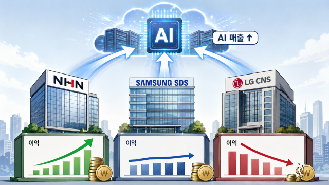 인공지능(AI)·클라우드 사업을 성장축으로 삼은 NHN·삼성SDS·LG CNS의 올해 2분기 수익성이 엇갈렸다. /AI 생성 이미지