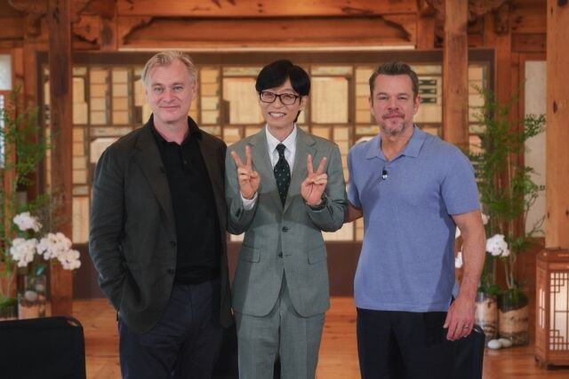 유재석과 만난 크리스토퍼 놀란·맷 데이먼 / tvN