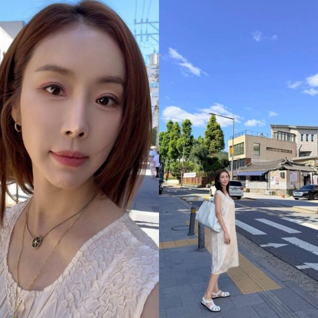 배우 한다감, 임신 중 삼청동 나들이 근황 공개