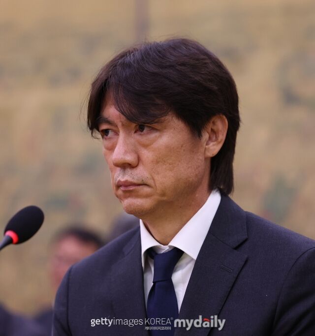 홍명보 전 대한민국 축구대표팀 감독이 지난달 30일에 진행된 국회 청문회에 참석했다./게티이미지코리아
