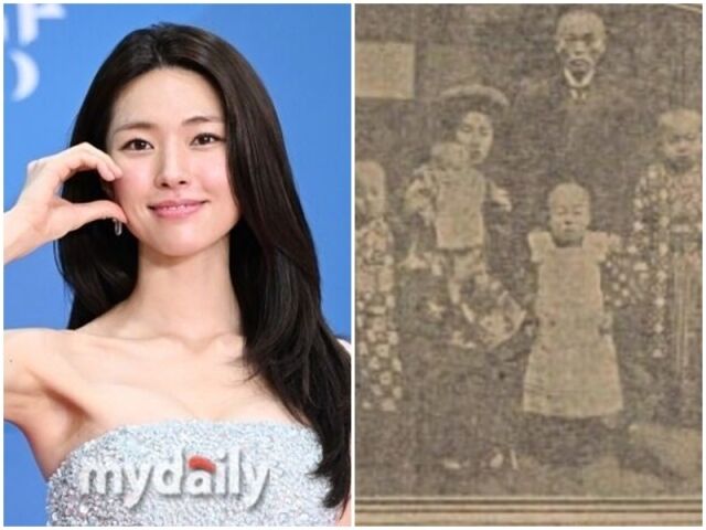 배우 하영(왼쪽)과 1918년 12월10일자 ‘매일신보’에 있는 안상호 가족 모습. /마이데일리, 국립중앙도서관 자료 갈무리
