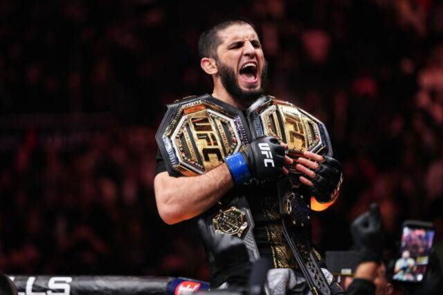 마카체프가 UFC 17연승 신기록을 세웠다. 지난해 11월 잭 델라 마달레나를 꺾고 포효하는 마카체프. /UFC 제공