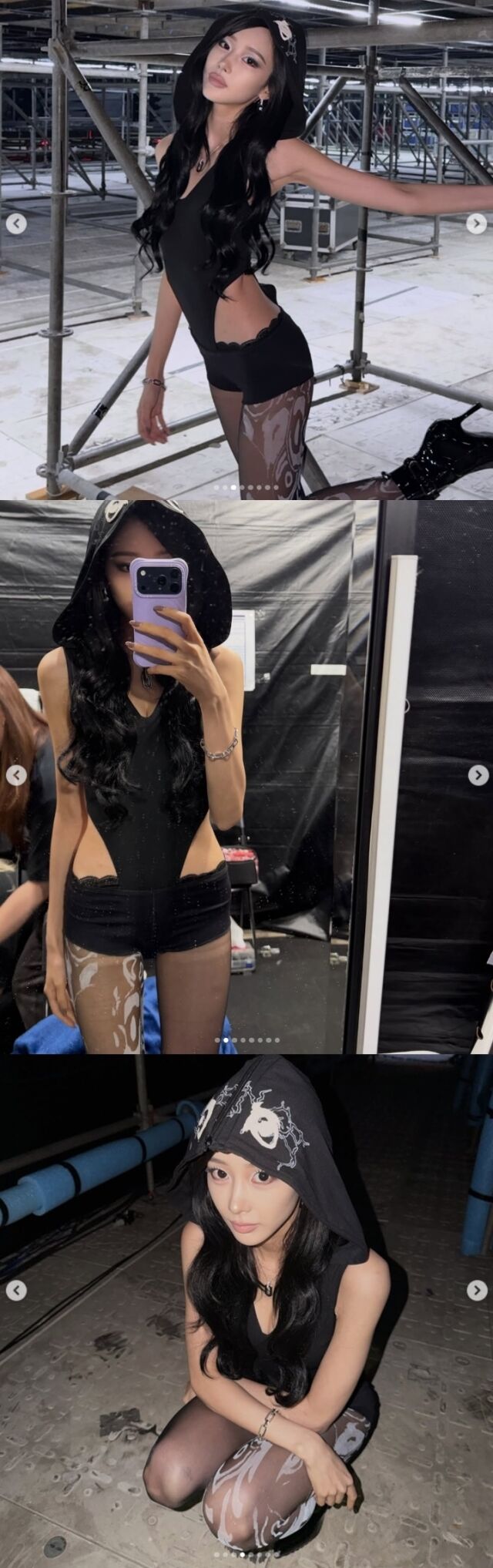 그룹 에스파(aespa) 지젤이 마치 신이 빚은 듯한 완벽한 각선미를 과시하며 팬들의 시선을 강탈했다./지젤 소셜미디어