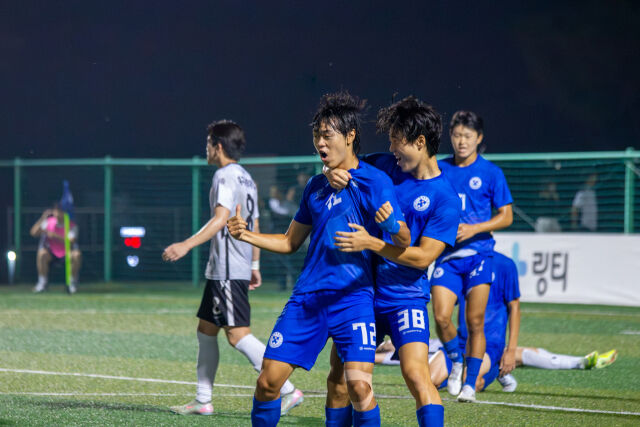 배재대가 22일 군민2구장에서 열린 대구과학대와의 죽죽장군기 8강전에서 4-1로 승리했다./한국대학축구연맹 제공