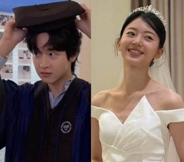 배우 장동윤(왼쪽), 김승윤이 부부가 됐다. / 장동윤 및 김승윤 소셜미디어