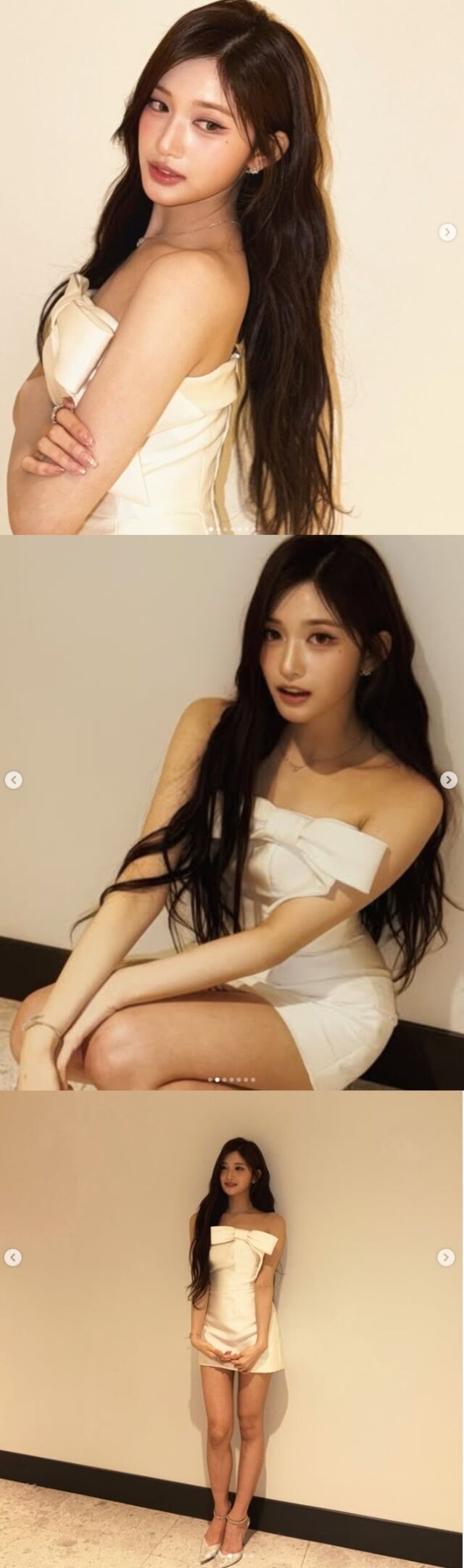 그룹 아이브(IVE) 막내 이서가 요정과 여신을 오가는 몽환적인 미모와 완벽한 몸매를 과시하며 팬심을 뒤흔들었다./이서 소셜미디어