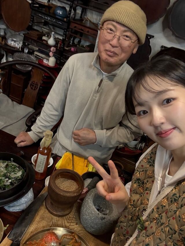고(故) 이상희 소장과 한식 셰프 김시현 / 김시현 소셜미디어