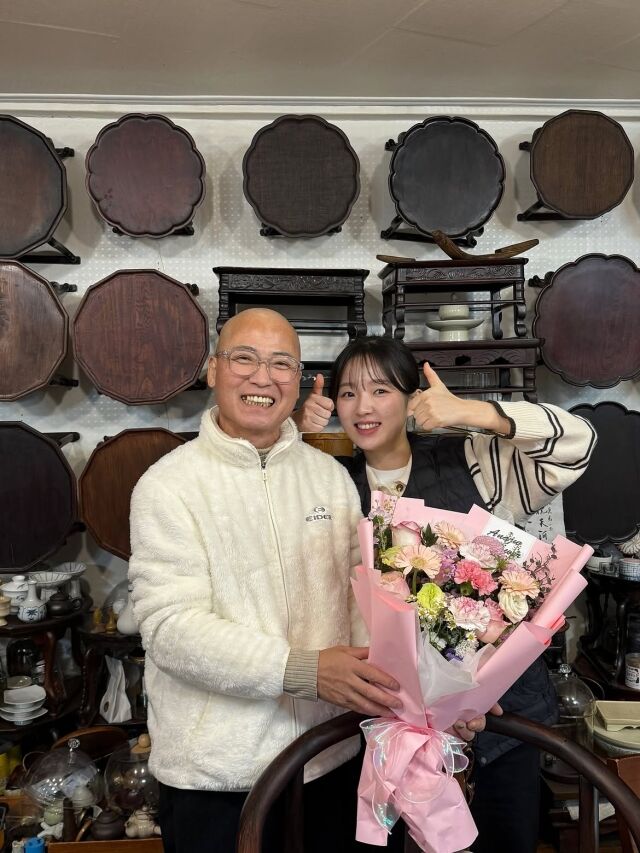 고(故) 이상희 소장과 한식 셰프 김시현 / 김시현 소셜미디어