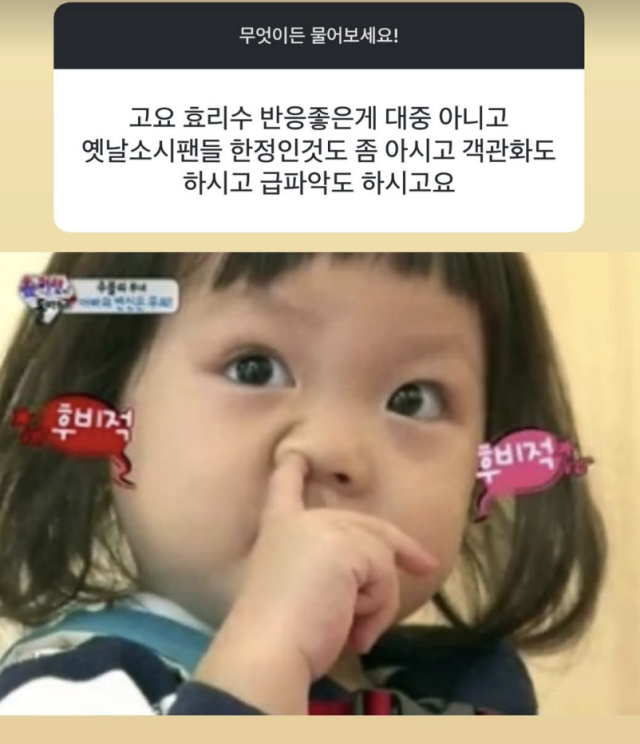 소녀시대 유리가 자신을 향한 날 선 지적을 재치 있게 받아쳤다. / 소녀시대 유리 SNS
