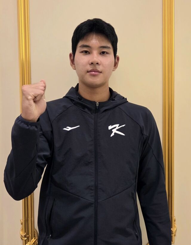 부산고 하현승이 제14회 아시아청소년야구선수권 대회를 앞두고 각오를 다졌다./공동취재단