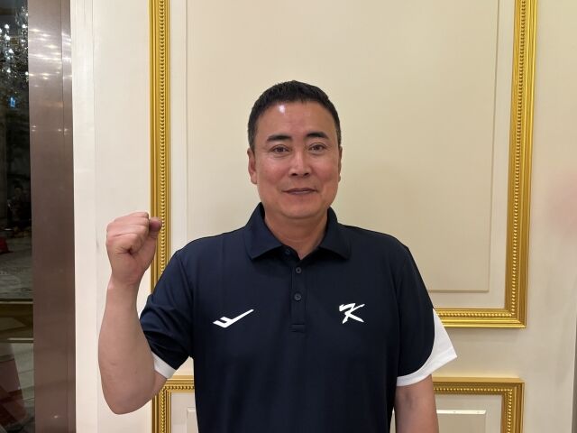 정윤진 18세 이하(U-18) 야구 대표팀 감독이 대만 타이베이에 위치한 대표팀 숙소에서 인터뷰하고 있다./공동취재단