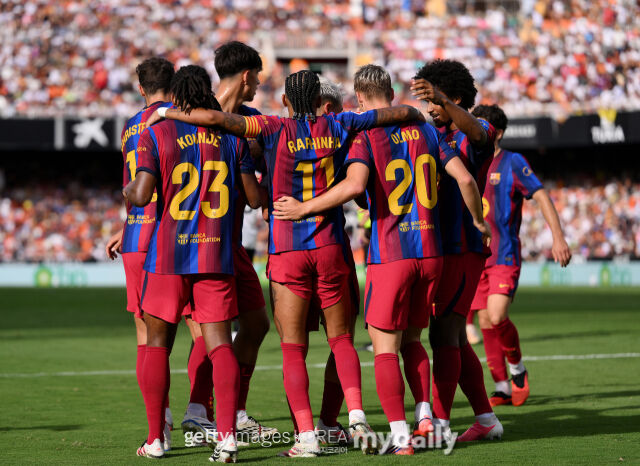 바르셀로나가 발렌시아와의 2026-27시즌 스페인 프리메라리가 4라운드에서 5-0 대승을 거뒀다./게티이미지코리아