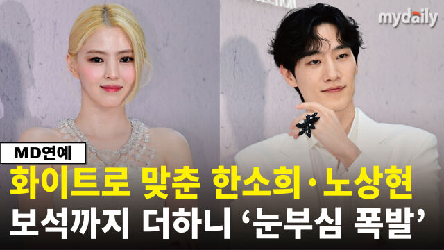 7일 오후 서울 한남동 드림하우스 갤러리에서 진행된 프랑스 주얼리 브랜드 '메종 부쉐론' 포토월 행사에 배우 한소희와 노상현이 참석했다. / 곽경훈 기자 kphoto@mydaily.co.kr