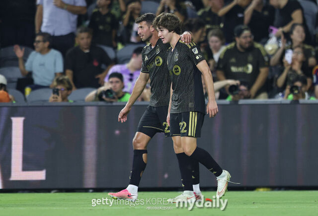 주드 테리(LAFC)가 10일 오전 11시 30분(이하 한국시간) 미국 캘리포니아주 로스앤젤레스의 BMO 스타디움에서 펼쳐진 뉴욕레드불스와의 ‘2026 미국 메이저리그사커(MLS)’ 매치데이 25에서 득점을 기록했다./게티이미지코리아