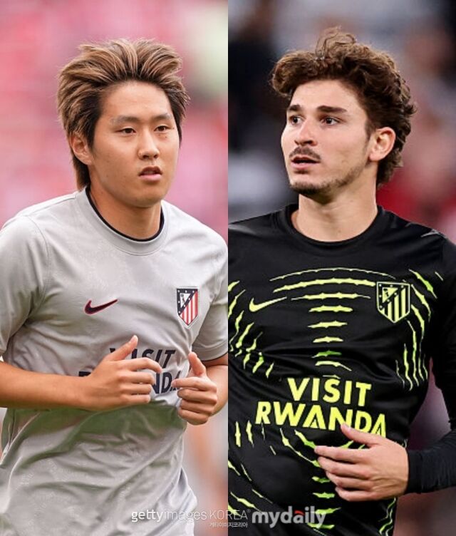 아틀레티코 마드리드의 이강인(왼쪽)과 훌리안 알바레스가 9일 펼쳐진 리버풀과의 ‘2026-27시즌 유럽축구연맹(UEFA) 챔피언스리그(UCL)’ 리그 페이즈 1라운드에서 함께 선발 출전했다./게티이미지코리아