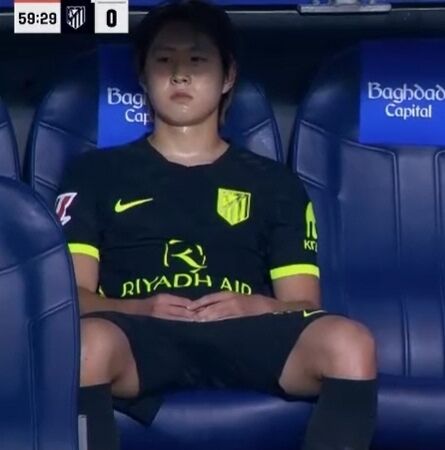 이강인(아틀레티코 마드리드)이 14일(이하 한국시각) 스페인 산세바스티안에 위치한 레알레 알레나에서 펼쳐진 레알 소시에다드와의 2026-27시즌 스페인 프리메라리가 5라운드에서 선발 출전한 뒤 후반 15분 교체됐다./중계 화면 캡쳐