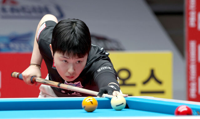 김세연(휴온스)이 샷을 하고 있다. /PBA 제공