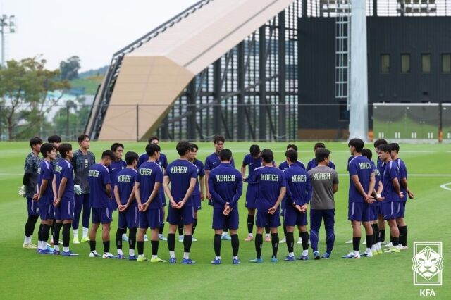 6월 코리아풋볼파크에서 훈련중인 올림픽 대표팀의 모습. /대한축구협회 제공