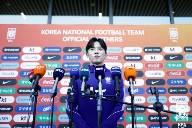 로베르토 모레노 임시 감독이 지휘하는 대한민국 축구대표팀에 승선한 정승원이 21일 충청남도 천안에 위치한 코리아풋볼파크에서 취재진과 인터뷰를 진행했다./대한축구협회 제공