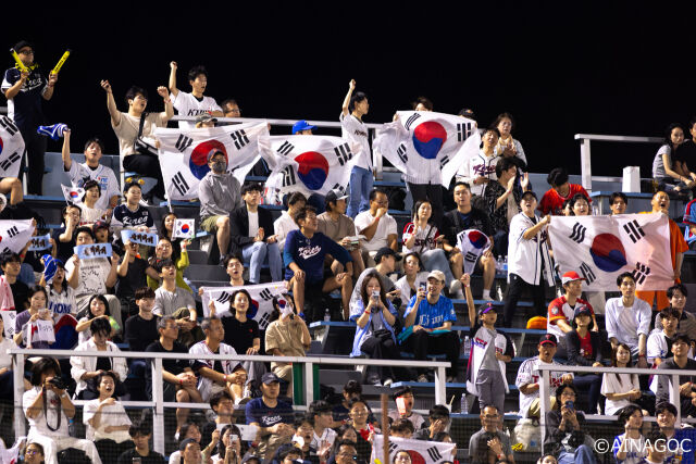 한국 팬들이 오카자키 구장을 가득 채웠다./2026 아이치·나고야 아시안게임 조직위 제공