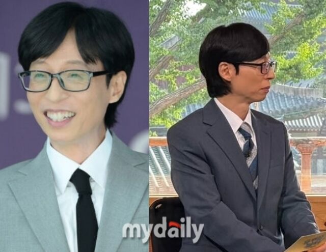 방송인 유재석이 '유퀴즈' 촬영 현장에서 밝은 근황을 전했다. / 마이데일리 및 tvN '유퀴즈' 소셜미디어
