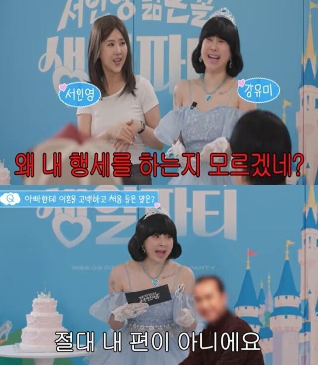 23일 유튜브 채널 '개과천선 서인영'에는 서인영의 닮은꼴 생일파티 현장을 담은 영상이 공개됐다. 이날 파티에는 강유미, 조혜련, 노사연, 브라이언 등 다수의 연예인이 서인영의 특징을 완벽하게 재현한 분장으로 참석해 자리를 빛냈다./유튜브 채널 '개과천선 서인영'