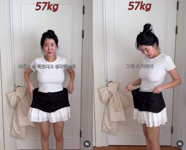 그룹 캣츠 출신 인플루언서 김지혜가 출산 후 놀라운 체중 변화를 증명해 눈길을 끌었다./김지혜 소셜미디어