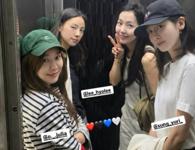 왼쪽부터 성유리, 이효리, 이진, 옥주현 /소셜미디어