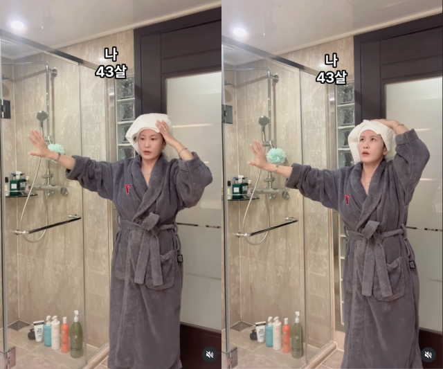 김지민이 임신 중 유쾌한 일상을 공개한 가운데, 아찔한 몸개그로 주변의 걱정을 샀다. / 김지민 SNS