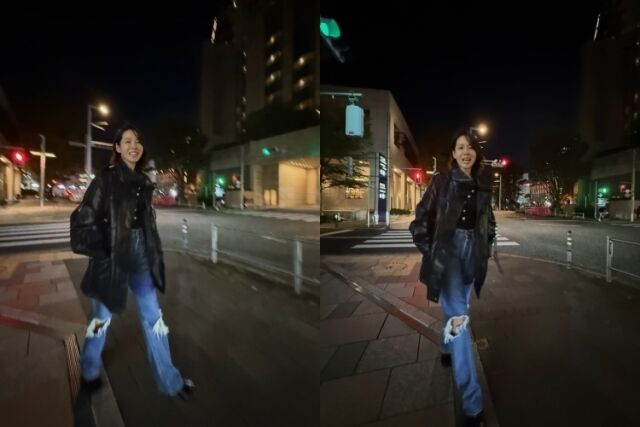 배우 손예진이 일본 밤거리를 즐기고 있다. / 손예진 소셜미디어