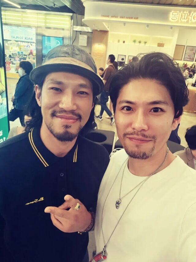 배우 김민(왼쪽)과 박원빈의 투샷 / 박원빈 소셜미디어