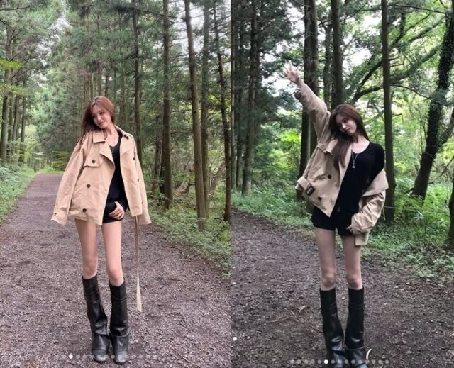아이브 리즈(21)가 고향 제주도에서 환상적인 비주얼을 뽐내며 시선을 강탈했다./리즈 소셜미디어