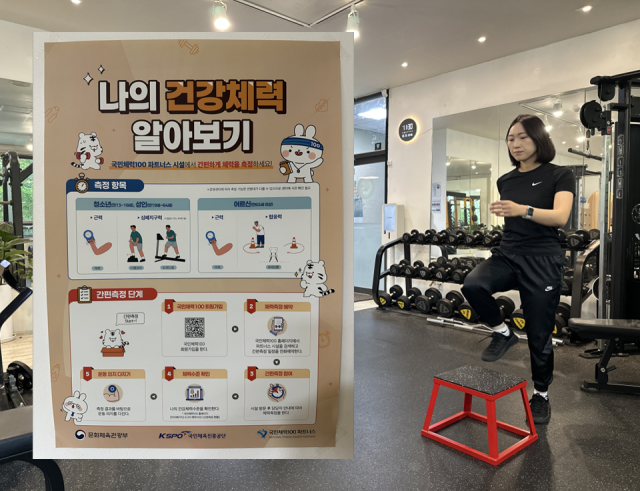 국민체력100 스텝 검사와 포스터. /김태오 대표 제공
