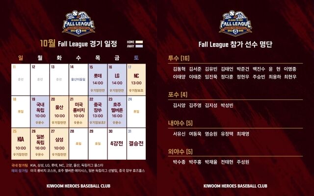 키움 히어로즈가 15일부터 울산 폴리그에 참가한다./키움 히어로즈 제공