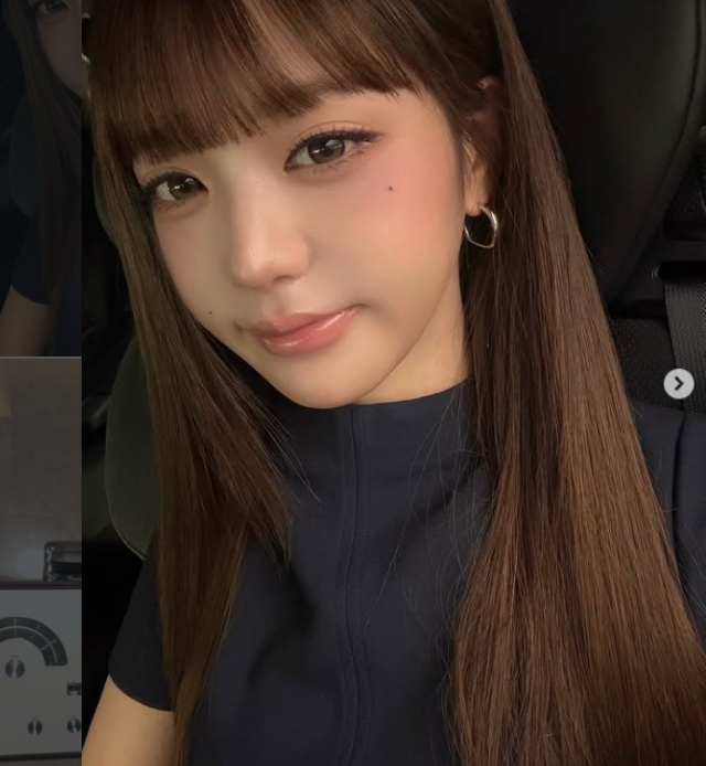 장원영은 지난 14일 자신의 소셜 네트워크 서비스(SNS)에 "물"이라는 짧은 글과 함께 여러 장의 사진을 게시했다. 애교점 2개가 눈길을 끈다./장원영 소셜미디어